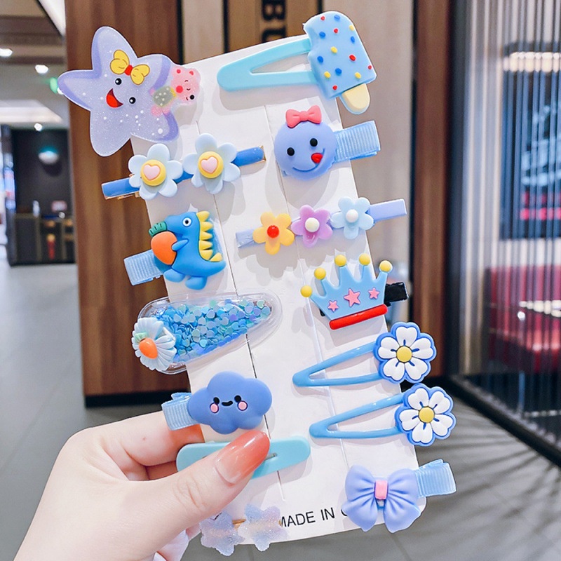 Set Bộ Kẹp Tóc Hình Hoa Nhiều Màu Sắc Cầu Vồng Thời Trang Hàn Quốc Dành Cho Bé Gái
