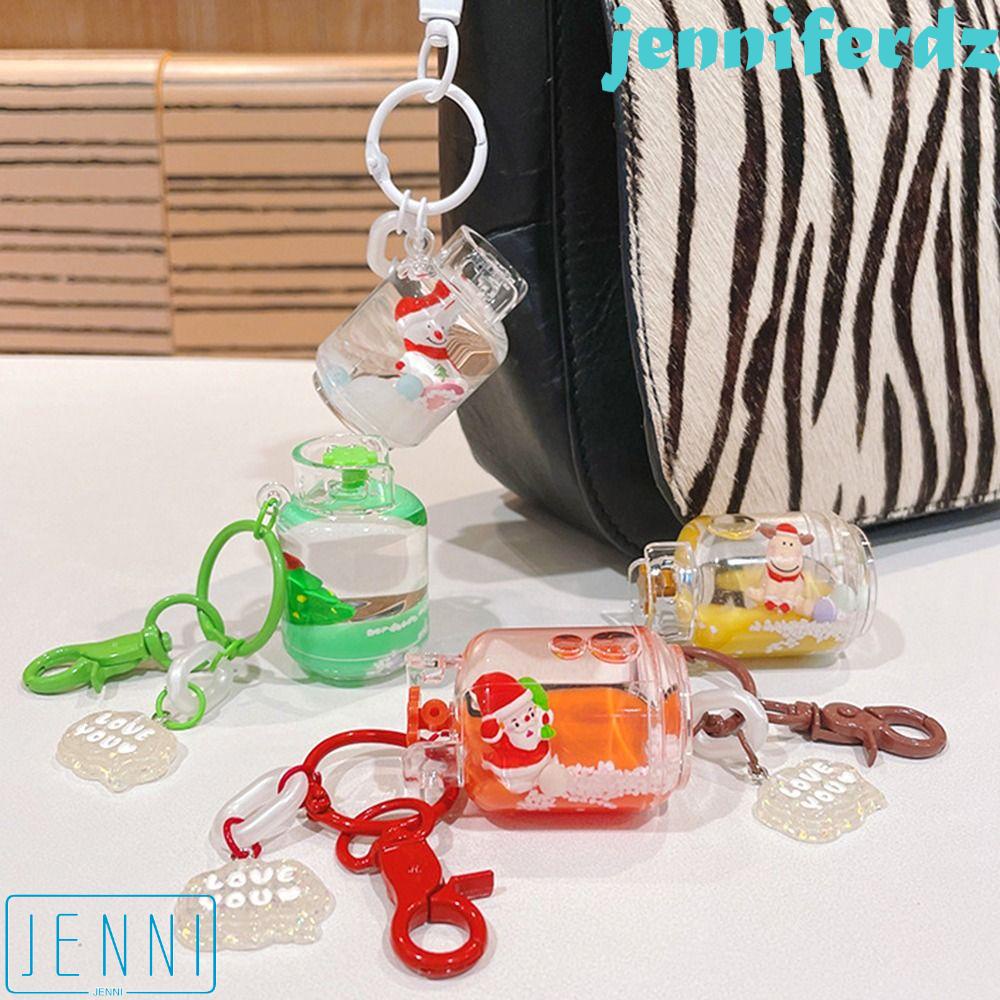 Jeniferdz Móc Khóa Dạng Thùng Dầu Đầy Màu Sắc Đáng Yêu Trang Trí Ba Lô Túi Xách Nữ Trang Giáng Sinh