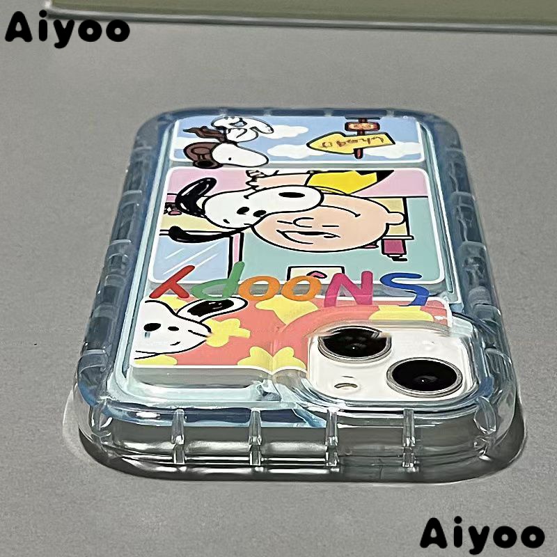 ✅Ốp Điện Thoại Mềm Chống Sốc 12 Lỗ To Họa Tiết Hoạt Hình Snoopy Cho iPhone 14Pro / 14 13 11 12Xe6