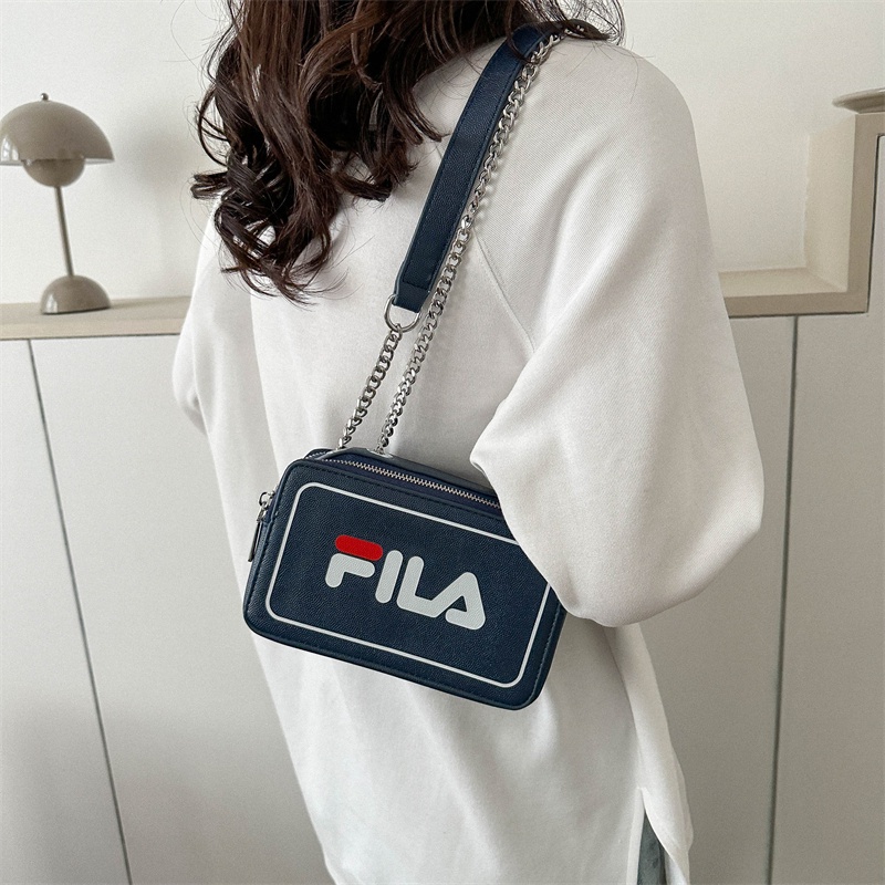 TúI đEo ChéO Cho Nữ Fila XáCh Vai Da Pu HìNh VuôNg DâY BảN RộNg Phong CáCh Retro DàNh