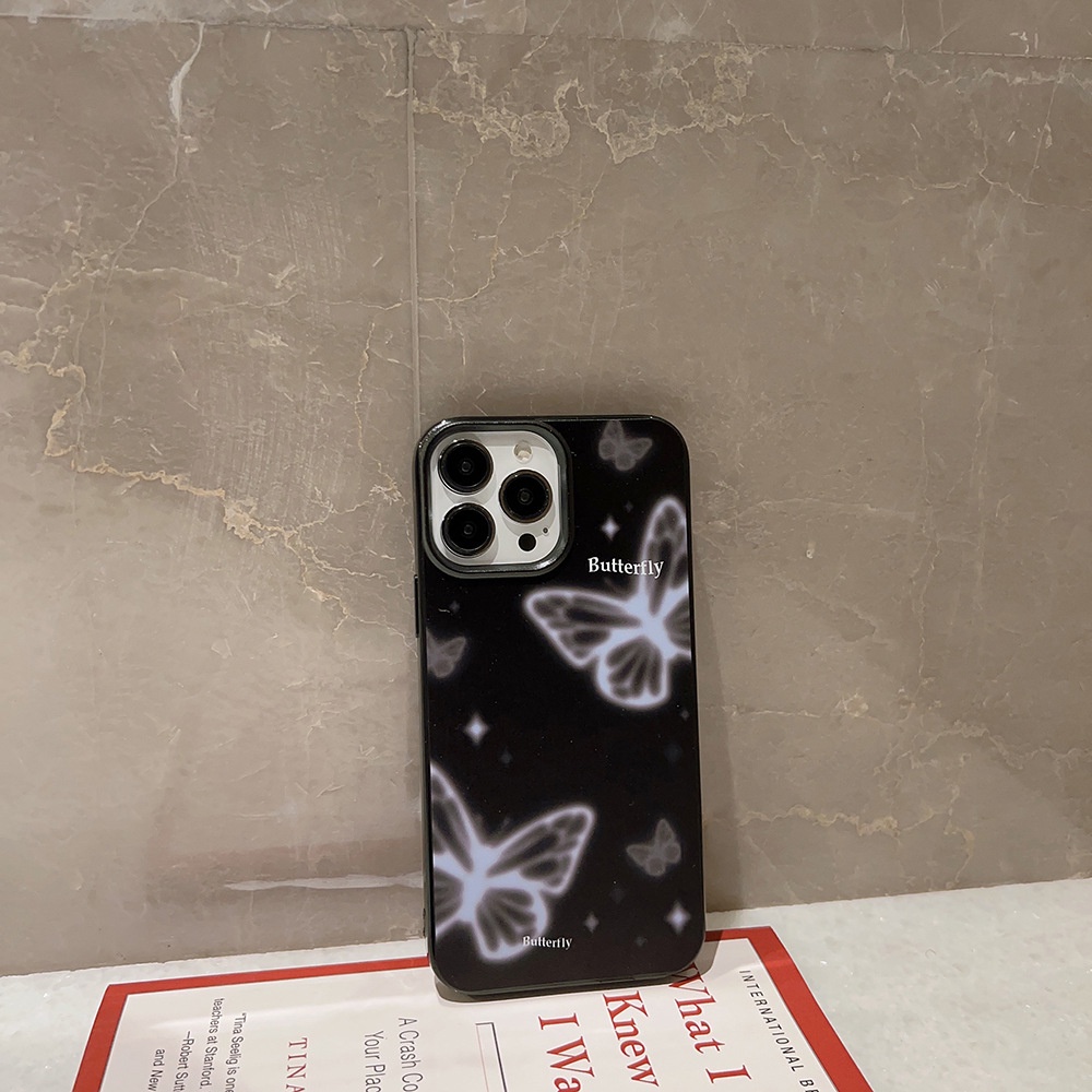 Ốp Điện Thoại Silicon Họa Tiết Bươm Bướm Kèm Giá Đỡ Cho Iphone SE2020 7 / 8 Plus 14 X XR XM 11 12 MINI 13 PRO MAX AT0104