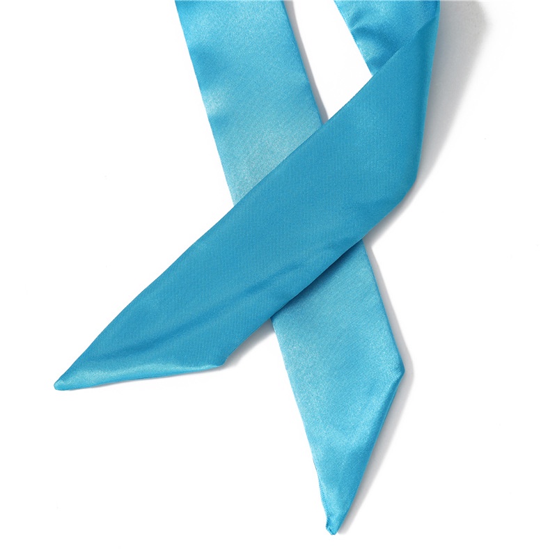 Khăn Quàng Cổ Vải Lụa Satin Màu Trơn Thắt Nơ Nhỏ Xinh Thời Trang Cho Nữ