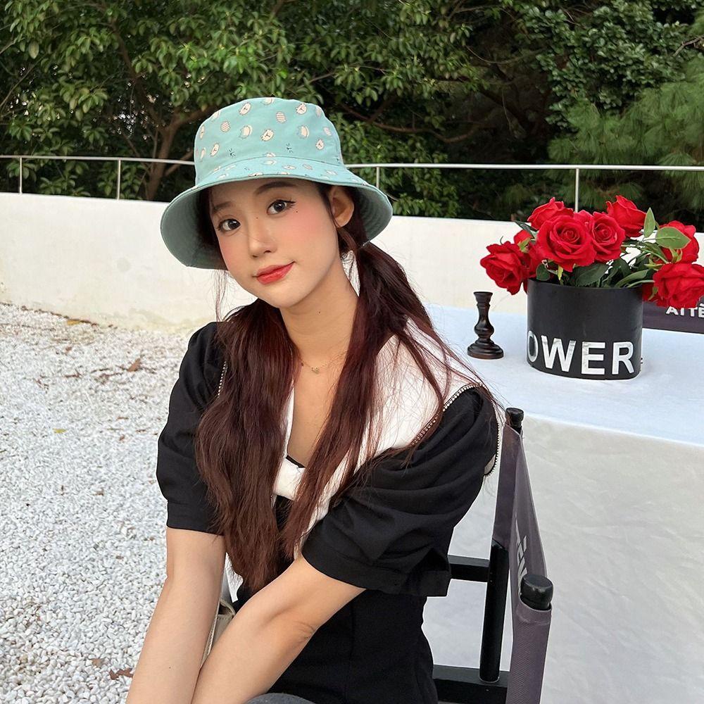 Nón Tai Bèo Hai Mặt In Họa Tiết Hoạt Hình Mèo Dễ Thương Thời Trang Đi Biển Cho Nam Và Nữ