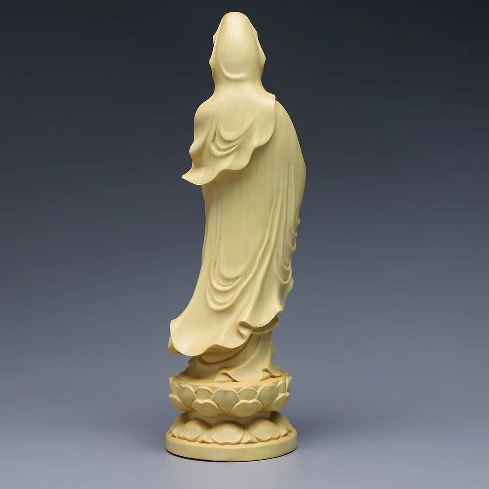 Mô Hình Tượng Phật Bằng Gỗ Rosary Guanyin Bodhisattva Guanyin Dùng Trang Trí Văn Phòng / Xe Hơi