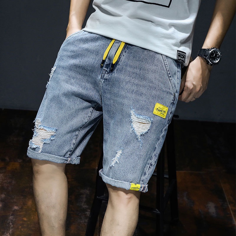 Quần Short denim Dáng Rộng Thời Trang Phong Cách Hàn Quốc Cho Nam