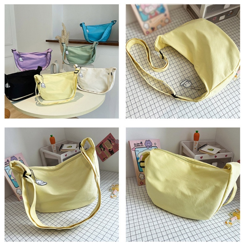 Túi Đeo Chéo Màu Trơn Phong Cách Harajuku Dễ Thương Cho Nữ