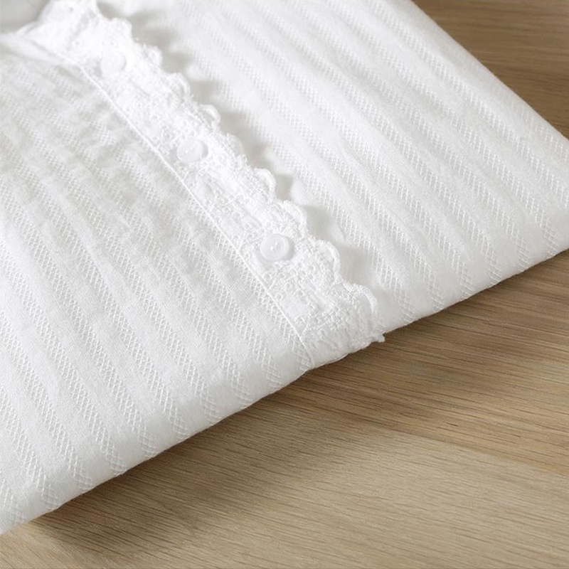 Áo Sơ Mi Phối Ren Thiết Kế Tối Giản Thoải Mái Thoáng Khí