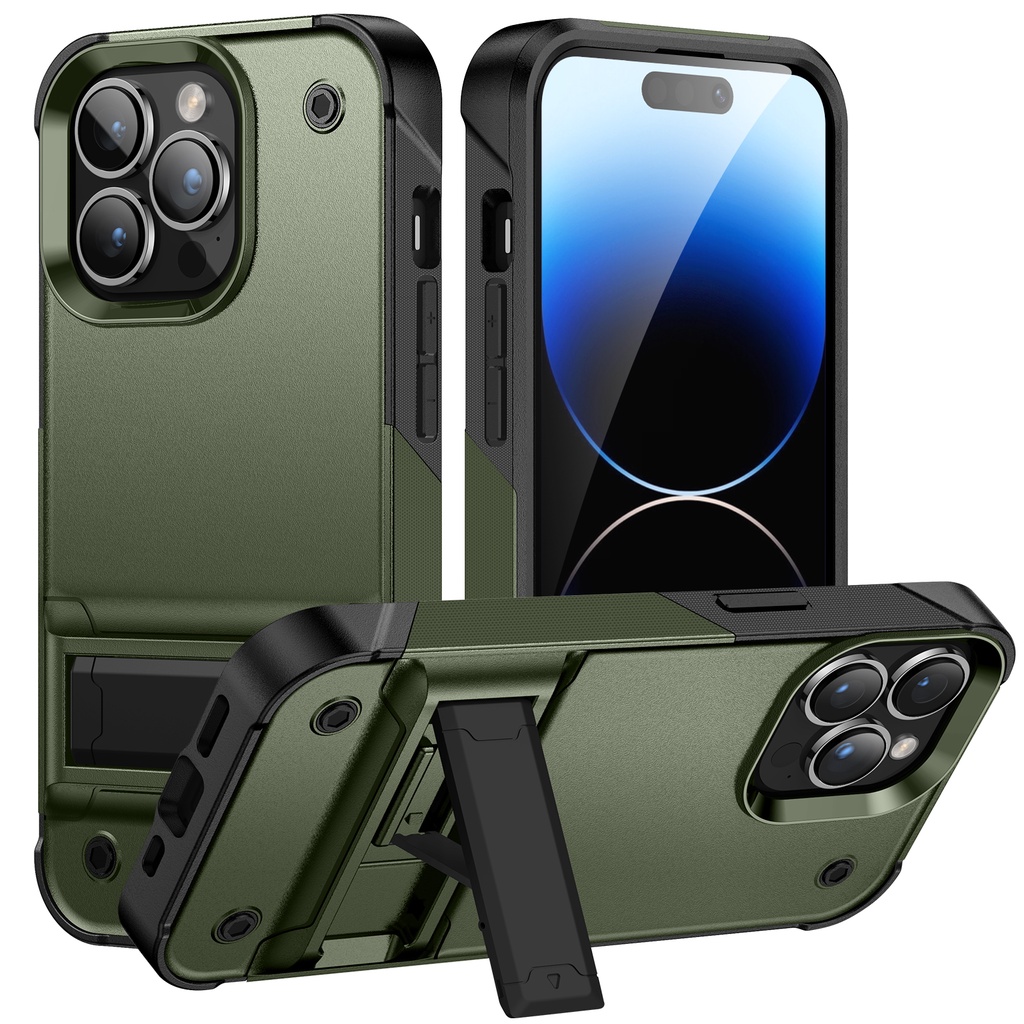 Ốp Điện Thoại PC + TPU Có Giá Đỡ Bảo Vệ Chống Sốc Cho iphone 14 Pro 13 7 8 plus 12 Pro max 11 Pro se 20
