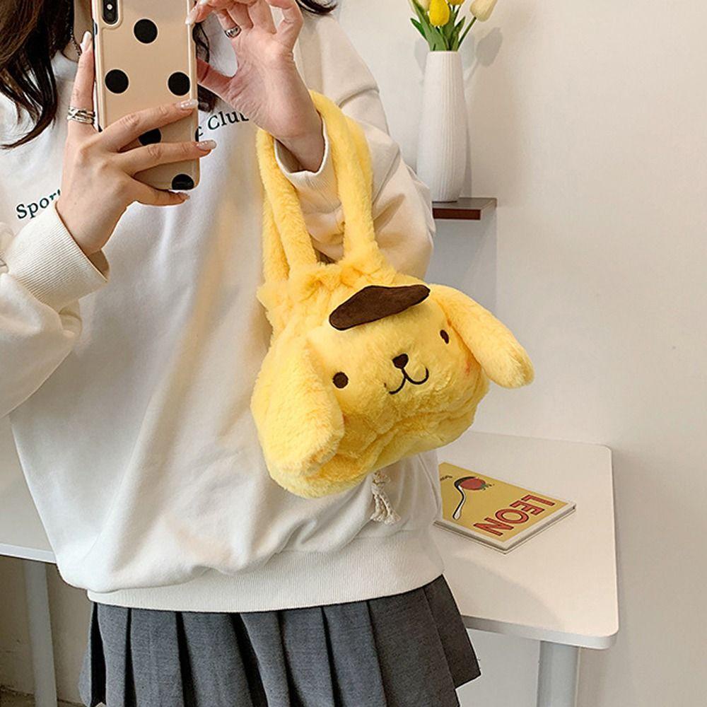 Túi Xách Tay Bằng Nhung Lông Thiết Kế Hình Hoạt Hình Giản Dị Phong Cách Lolita Dành Cho Trẻ Nhỏ