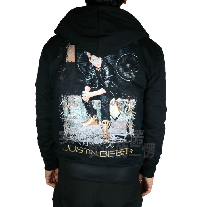 Áo Khoác Hoodie Cotton Mềm Ấm Áp Có Khóa Kéo In Hình Ngôi Sao Nhạc pop Justin Bieber Nice