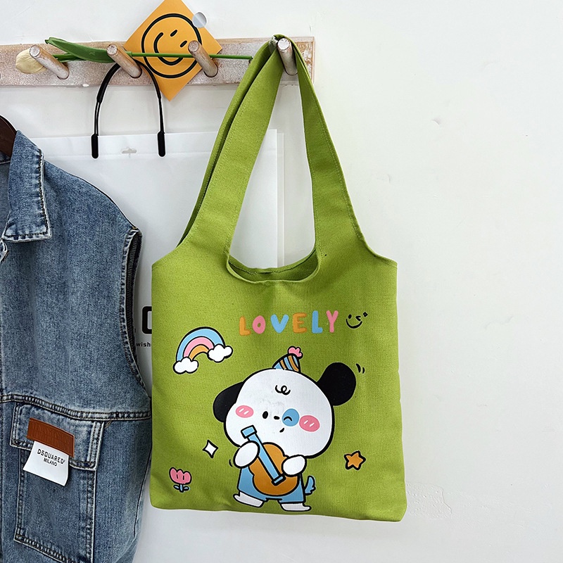Túi Xách Tay Bằng Vải Canvas Cỡ Lớn Hình Sanrio Pochacco Dễ Thương Thời Trang Cho Học Sinh BY2 YB2
