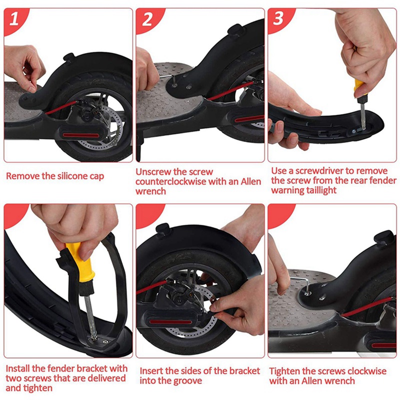 FENDER Set 2 Tấm Chắn Bùn Phía Sau Dành Cho Xe Scooter Điện Xiaomi M365 / Pro Scooter A &amp; B