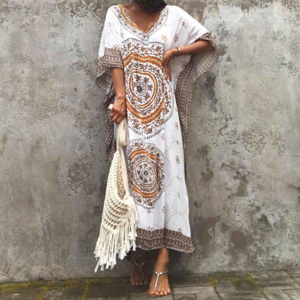 Áo Choàng Cardigan Dáng Dài In Họa Tiết Hoa Phong Cách Bohemian Thời Trang Đi Biển Mùa Hè Cho Nữ