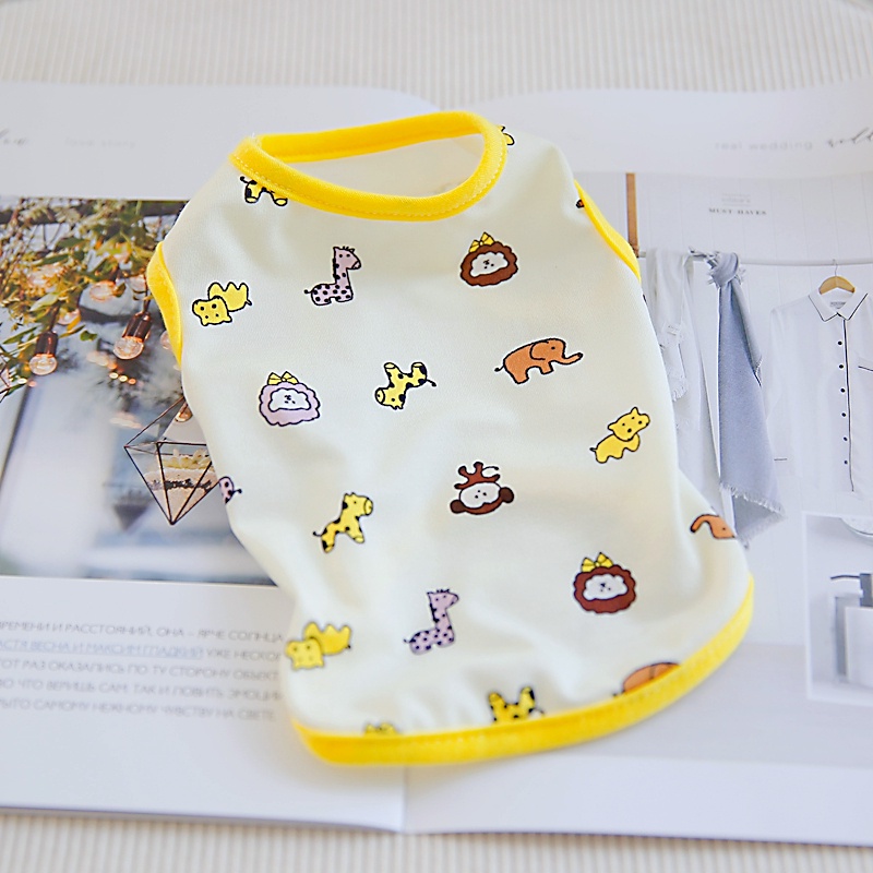 Áo Ba Lỗ Mỏng Thoáng Khí In Họa Tiết Khủng Long Dành Cho Thú Cưng