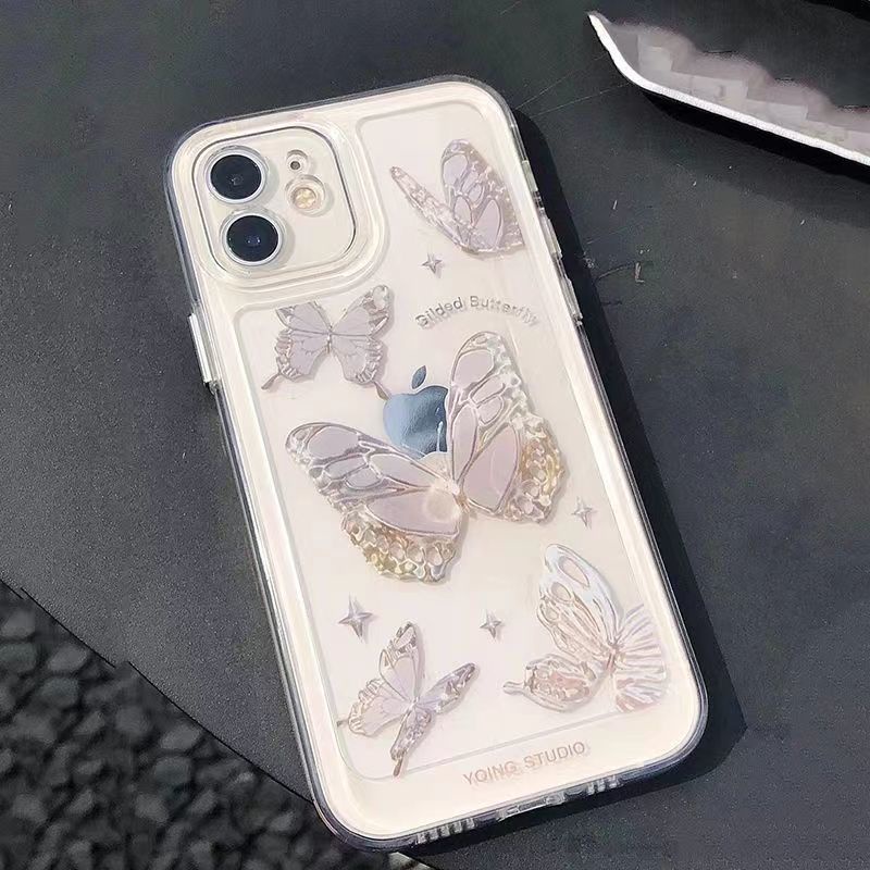 ✅Ốp Điện Thoại Trong Suốt Chống Sốc In Họa Tiết Bươm Bướm Xinh Xắn Dành Cho iPhone 14 Pro Max 13 11 xs