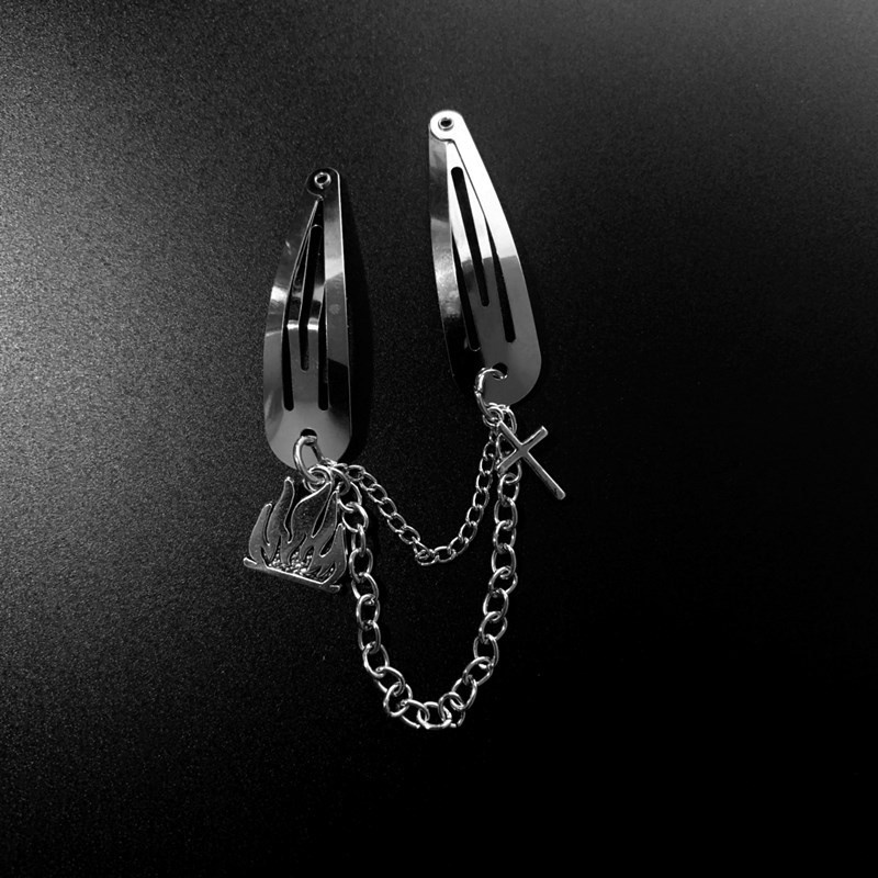 Gothic Gothic Dark Spider Butterfly Skull Hair Clip Vintage Tassel Chain Clip Personalized Design Spice Girl Y2k BB Clip