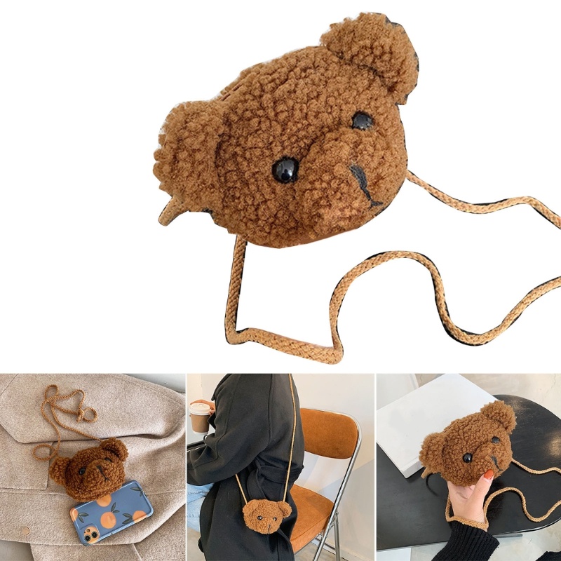 Túi Đeo Chéo Vai Hình Gấu Bông Dễ Thương Dành Cho Nữ