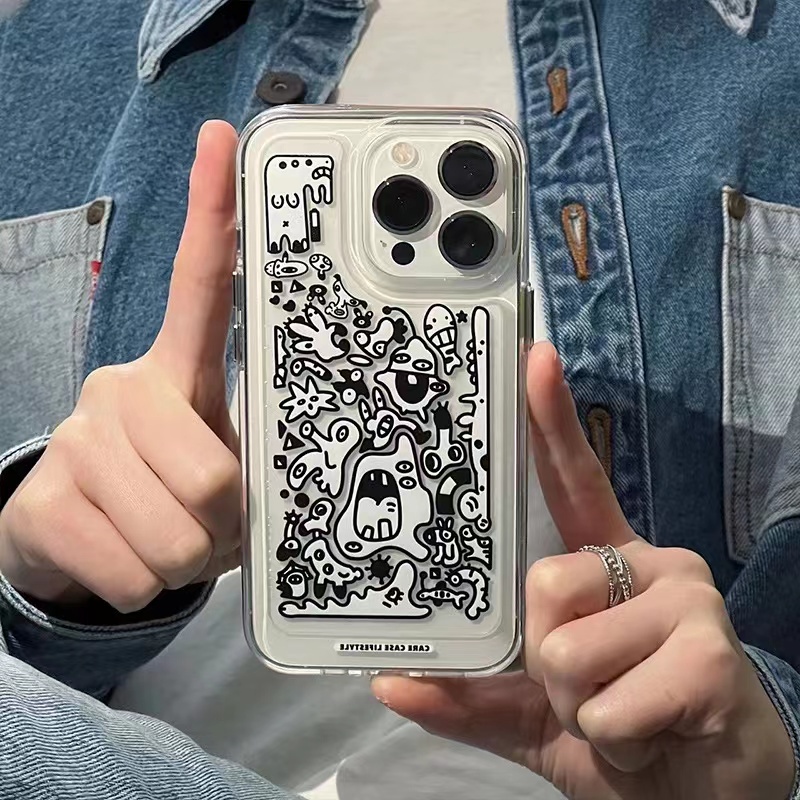 Ốp Điện Thoại Silicon TPU Mềm Trong Suốt Dày Dặn Họa Tiết Vui Nhộn Cho IPhone 14 13 Pro Max 12 11 Pro XS Max XR X 8 7 6 6S Plus