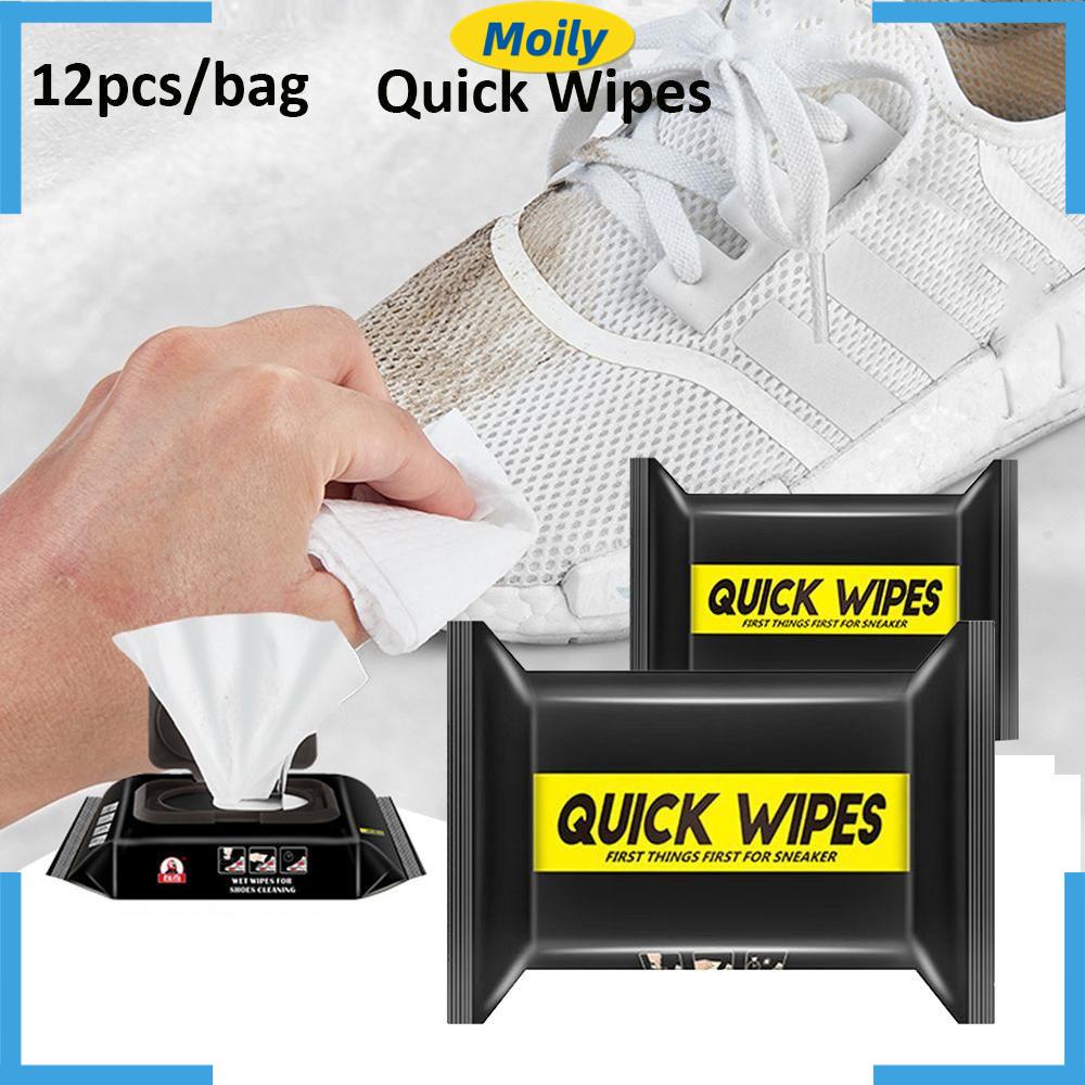 Set 12 khăn giấy ướt lau giày trắng làm sạch hiệu quả