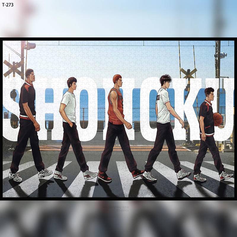 Bộ Đồ Chơi Xếp Hình 300 / 500 / 1000 Mảnh Bằng Gỗ Họa Tiết Hoạt Hình anime slam dunk