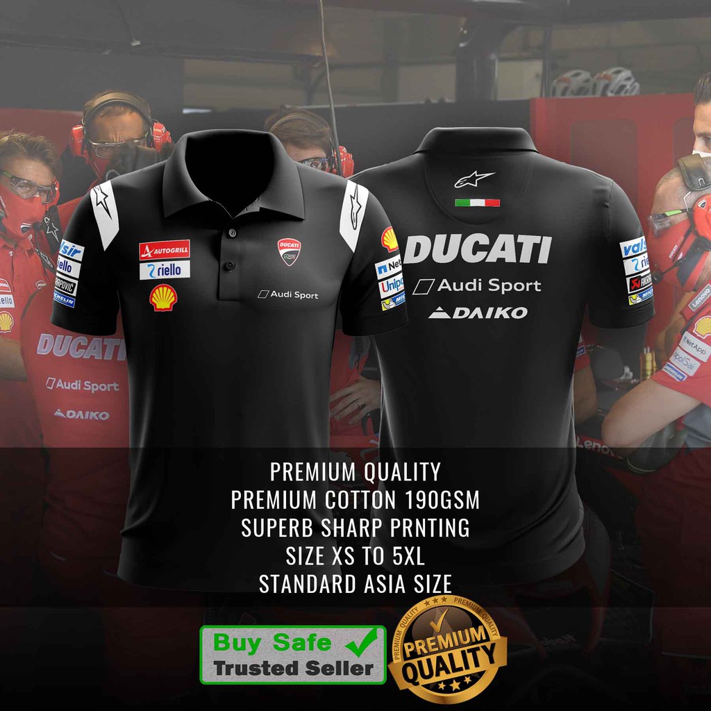 Phiên Bản Mới Nhất > Áo polo MotoGP Ducati team Crew - Đỏ / Đen (size XS-3XL)