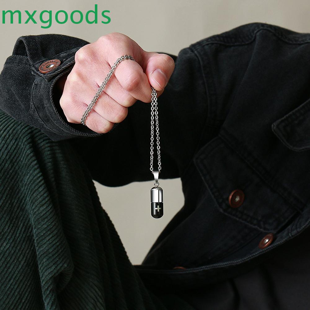 Vòng cổ mặt dây thiết kế hình viên thuốc phong cách punk thời trang cho nam nữ