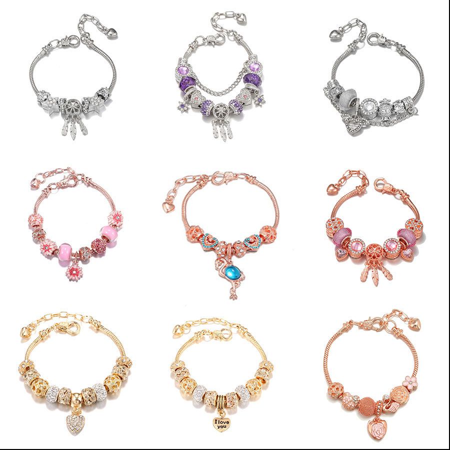 Pandora Vòng Tay Trang Sức Bằng Thép Titan Không Phai Màu Sáng Giá Trị Cao DIY / Quà Tặng Trang Sức Thời Trang / 7316