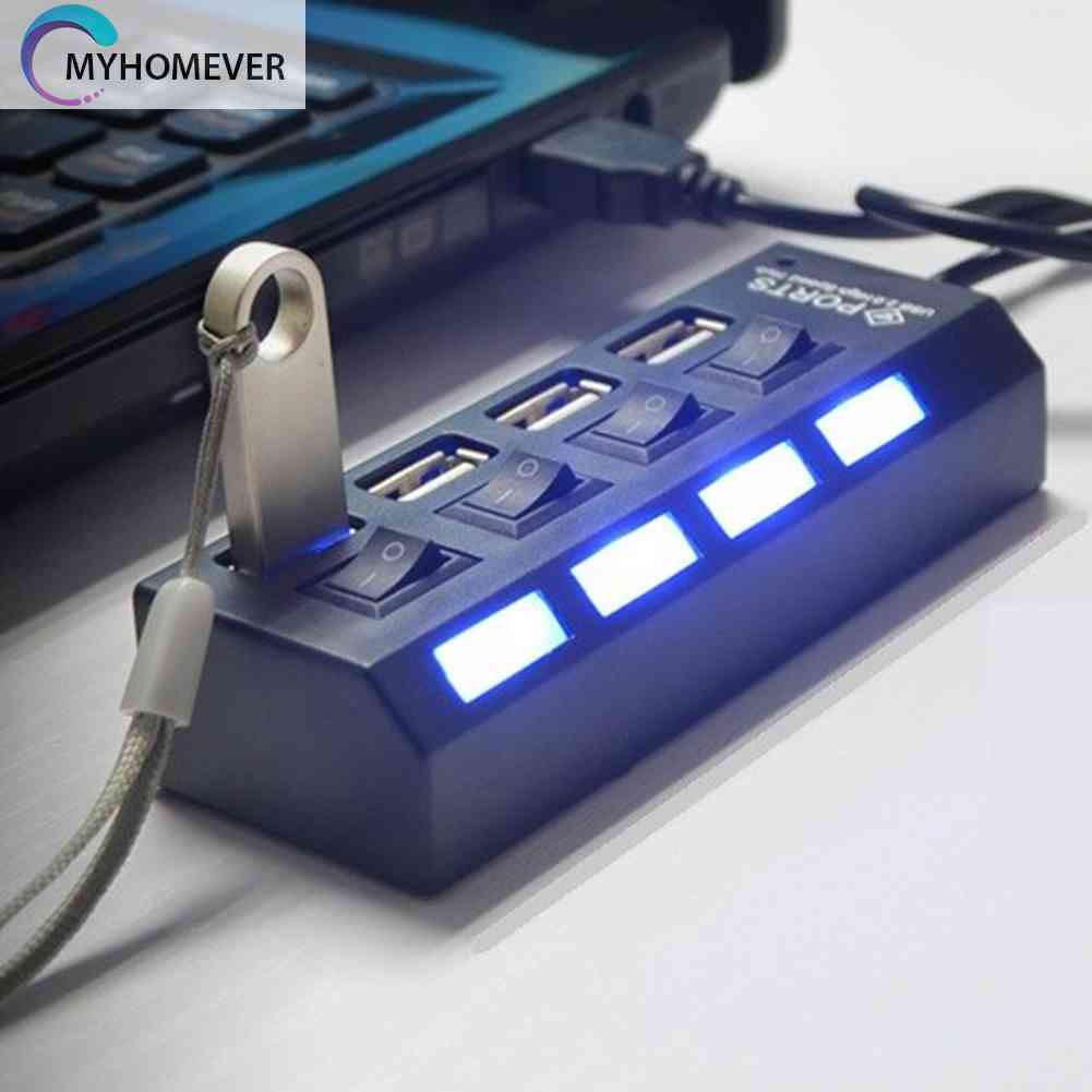 Dock Sạc Nhanh 4 Cổng USB Có Đèn Báo Và Công Tắc