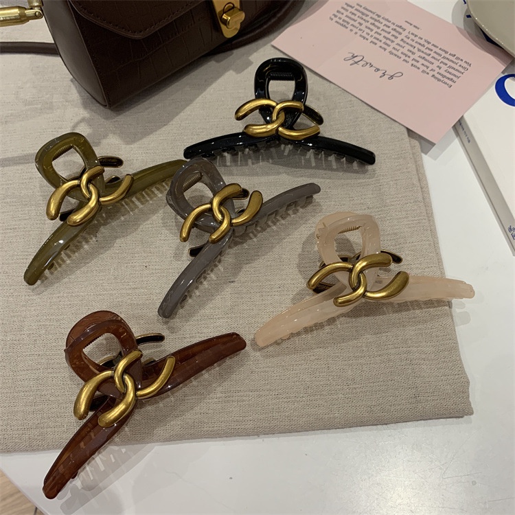 Kẹp Tóc Cỡ Lớn 13cm In Chữ Phong Cách Hàn Quốc Cổ Điển Thời Trang Cao Cấp Cho Nữ