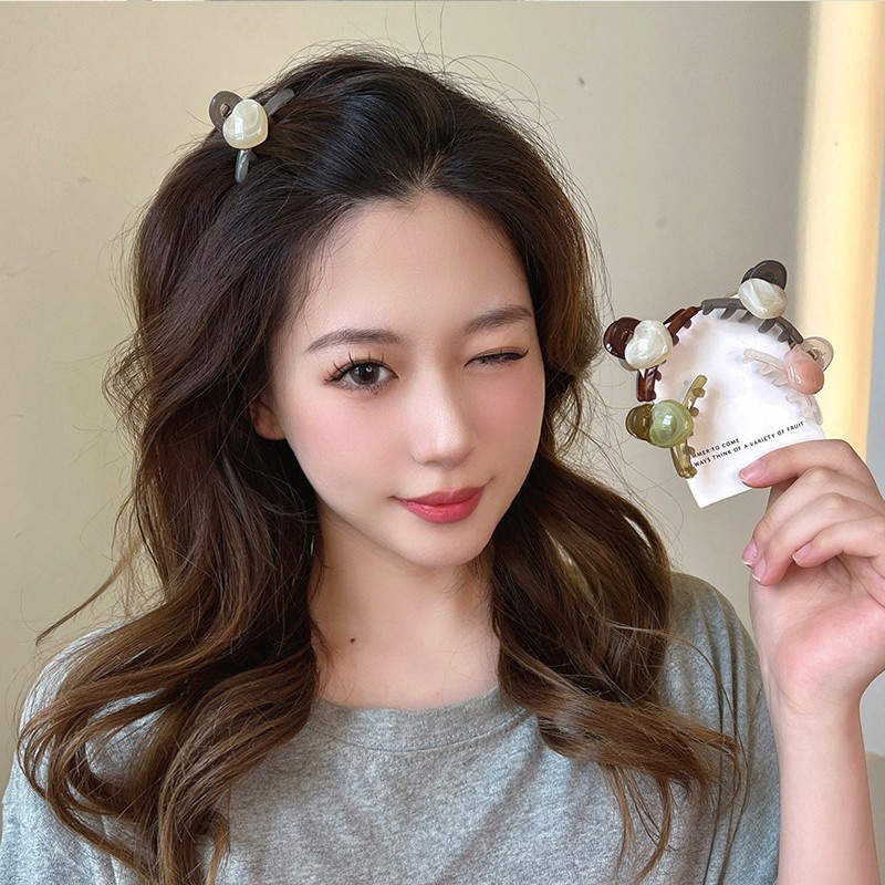 Kẹp Tóc Acrylic Màu Thạch Hình Trái Tim Nhỏ Xinh Xắn Thời Trang 2023 Cho Nữ