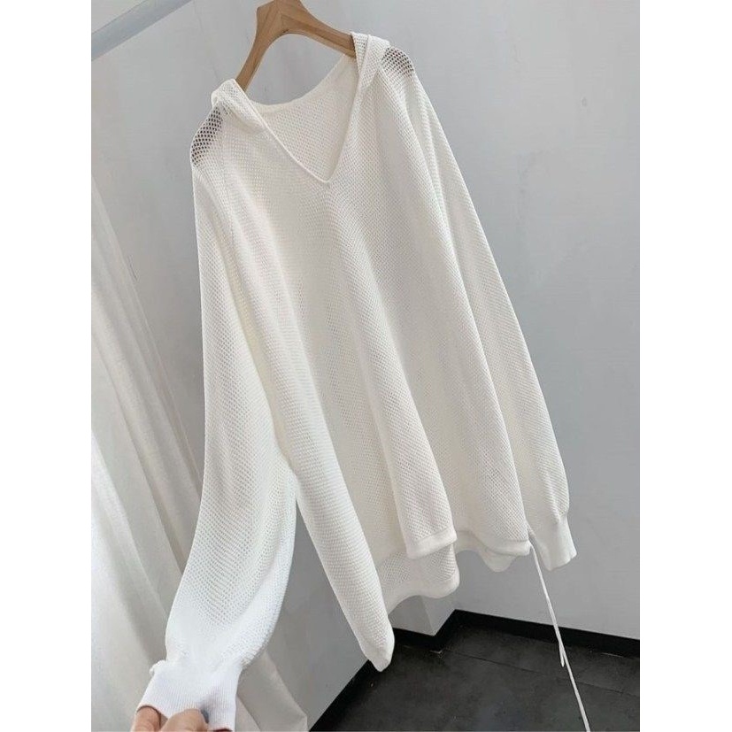 Áo Cardigan Dệt Kim Mỏng Có Mũ Trùm Thời Trang Mùa Thu 2022 Cho Nữ