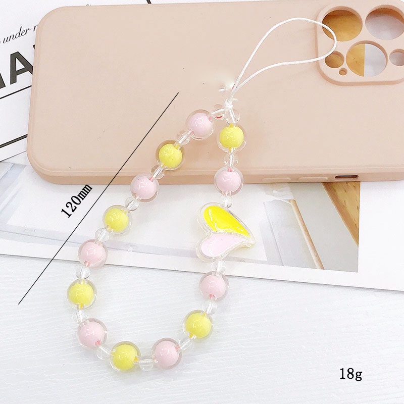 Dây Chuỗi Hạt 3D Hình Gấu Trái Tim Nhiều Màu Tự Trang Trí Cho Điện Thoại iPhone Android OPPO VIVO Huawei Xiaomi Redmi Samsung