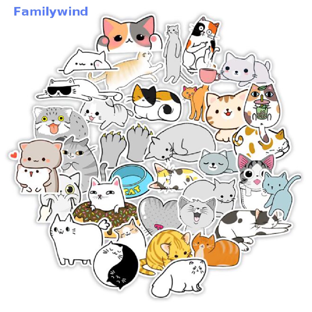 Túi 50 Miếng Dán Chống Thấm Nước Họa Tiết Hoạt Hình Dễ Thương Trang Trí Sổ Tay / Máy Tính