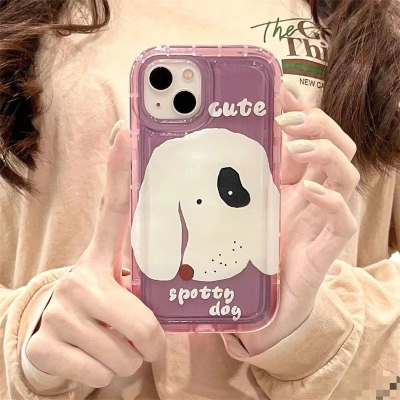 ✅Ốp Điện Thoại Túi Khí Mềm Hình Chú Cún Màu Tím Đậm Kiểu Mới UAU3 Cho iPhone14 13promax 11 12