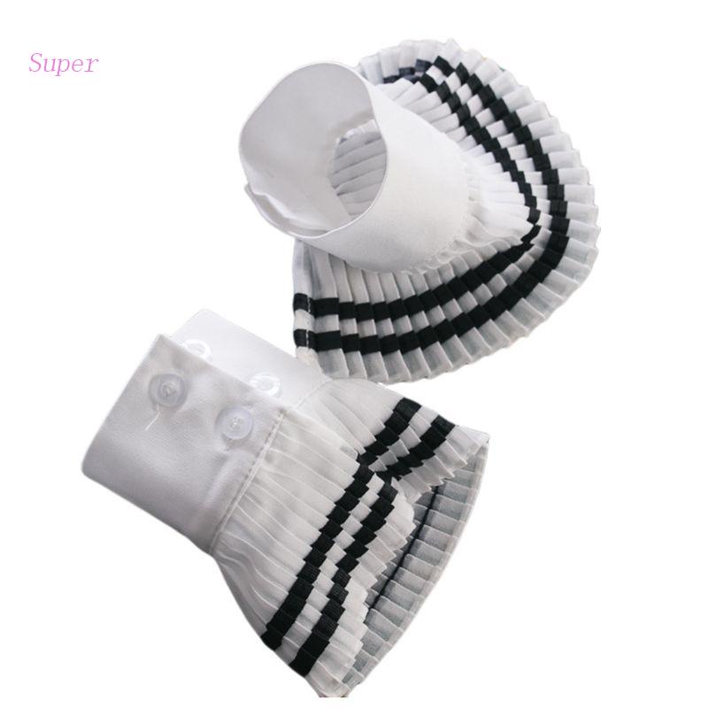 Best Áo Sweater Cổ Thủy Thủ Kẻ Sọc Đôi Nhăn Gấp Nếp Nhăn Có Thể Tháo Rời Cho Nữ