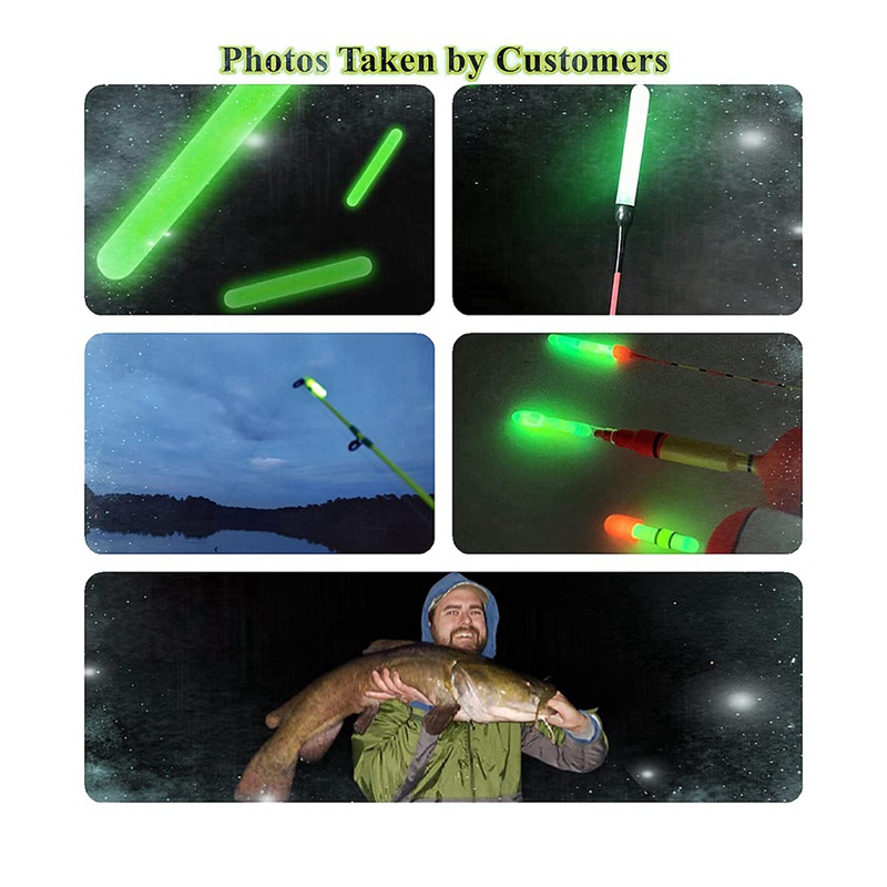 100 CÁI Gậy phát sáng câu cá có thể nhìn thấy rõ hơn Câu cá Gậy ánh sáng xanh Gậy đèn câu cá cho phao , Bobbers , Đầu que , Cực