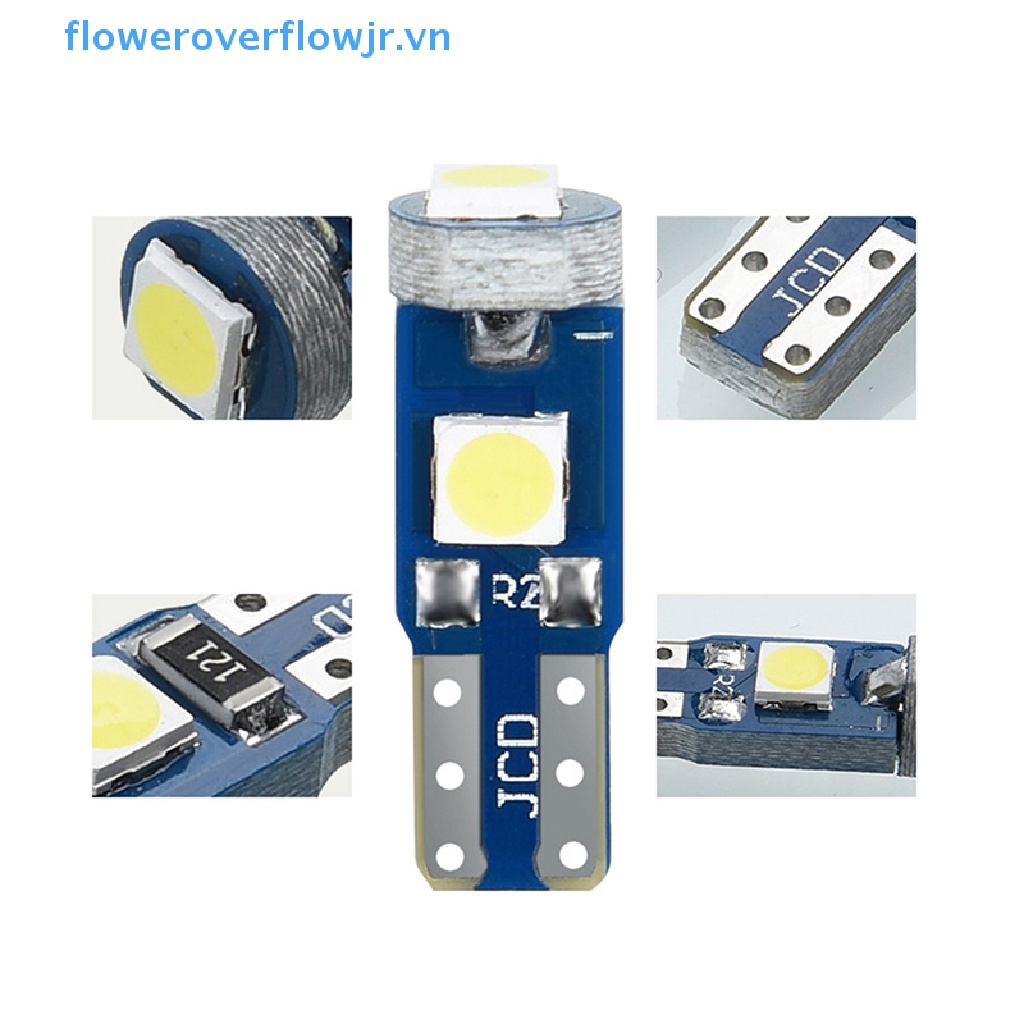 10 Bóng Đèn Led T5 W3W W1.2W 3030 Ánh Sáng Trắng Ấm Gắn Bảng Điều Khiển Xe Hơi