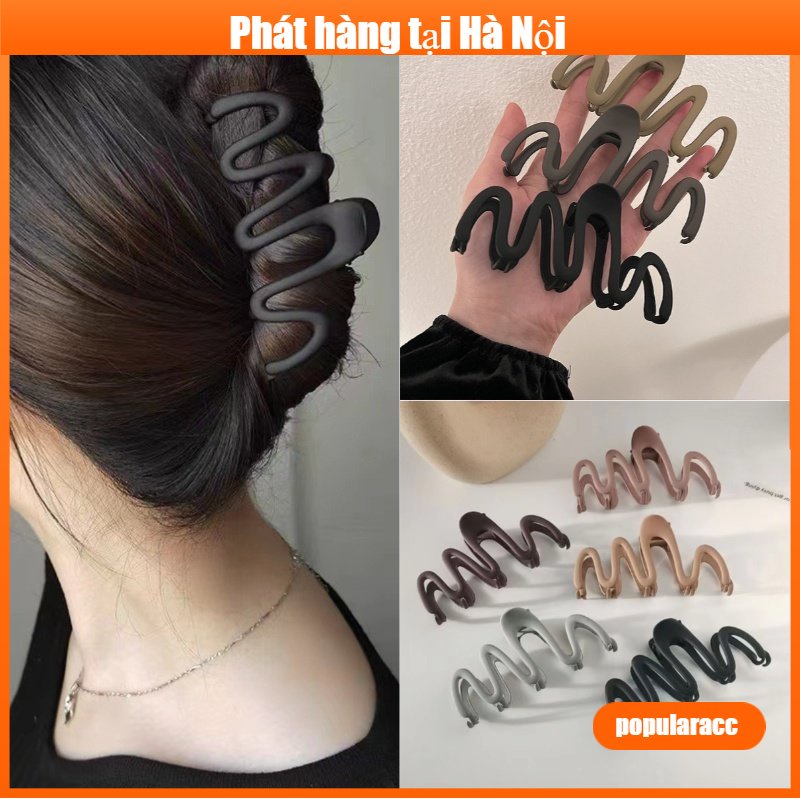 Kẹp móng vuốt sóng kim loại mới có hình dạng đặc biệt, kẹp cá mập thời trang Hàn Quốc dành cho phụ nữ
