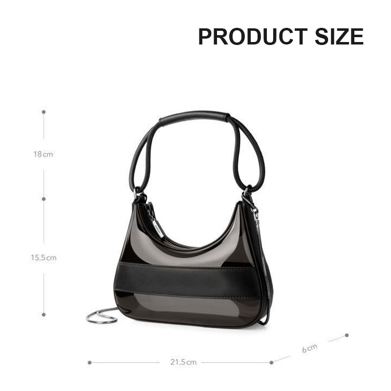 MISCHA Túi Xách Da Bóng Màu Trơn Thời Trang Cho Nữ