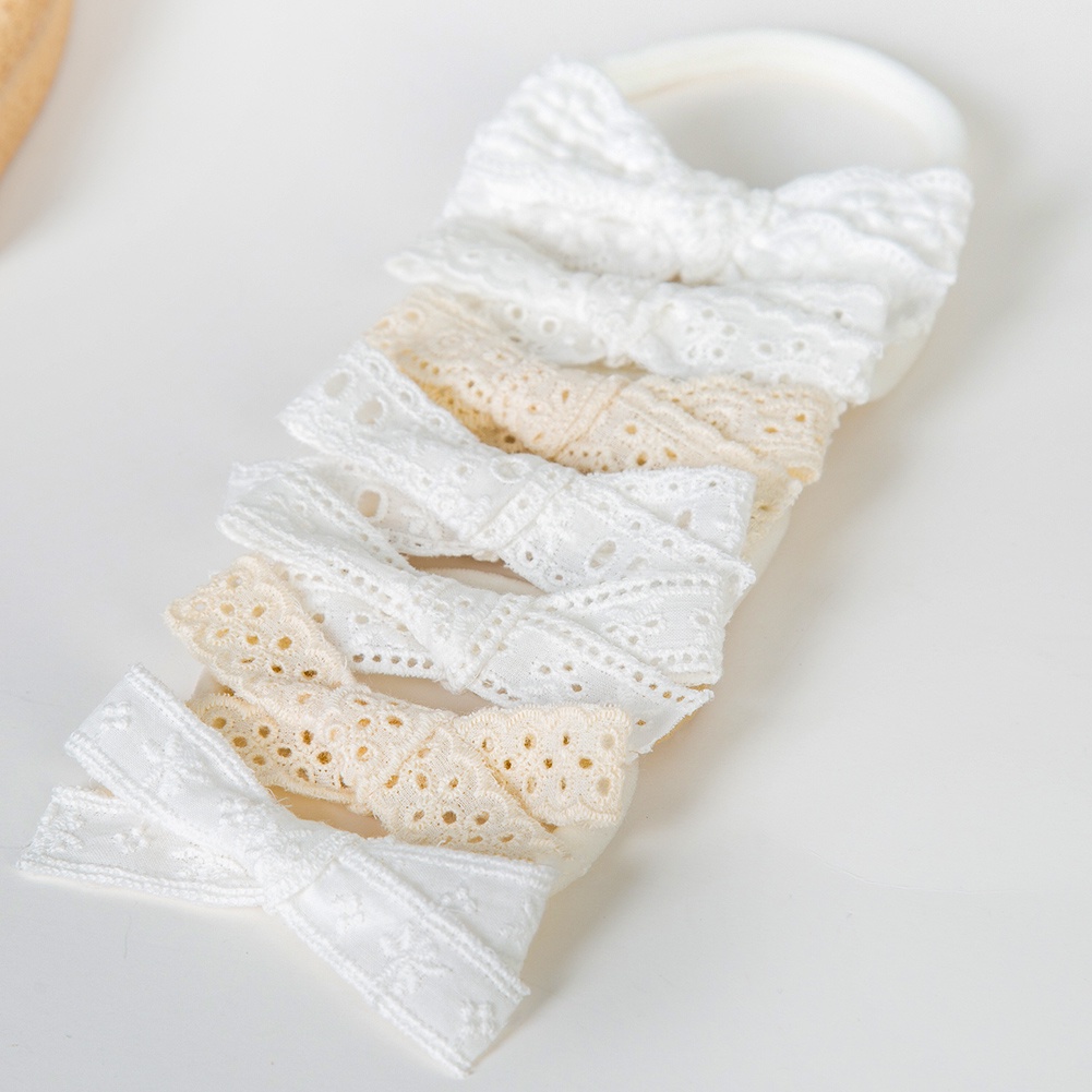 1 Băng Đô Vải Cotton Ren Thắt Nơ Xinh Xắn Cho Bé