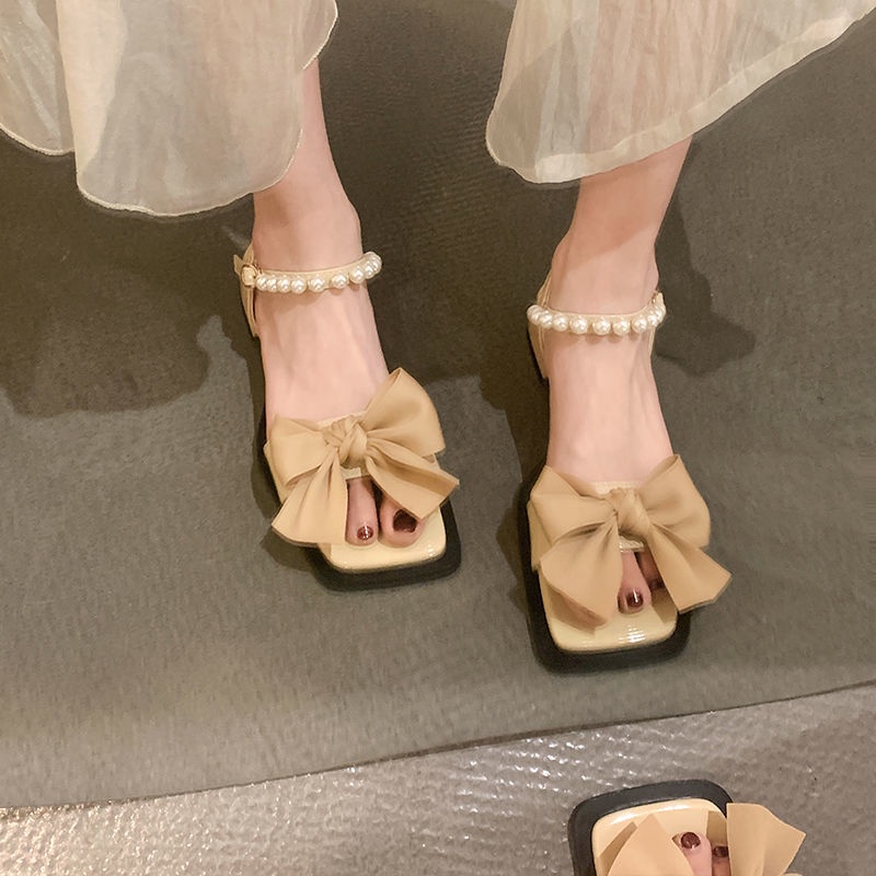 OY SHOES giày sandal nữ đế cao đi học 4cm Chứa cung và ngọc trai