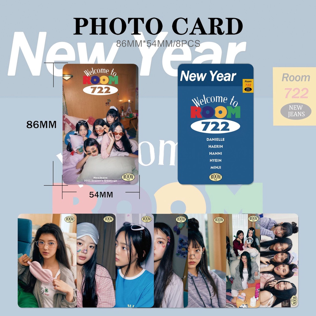 Set 8 Tấm Ảnh Lomo 722 Tấm Thẻ In Hình Các Thành Viên Nhóm Nhạc HANNI HAERIN HYEIN