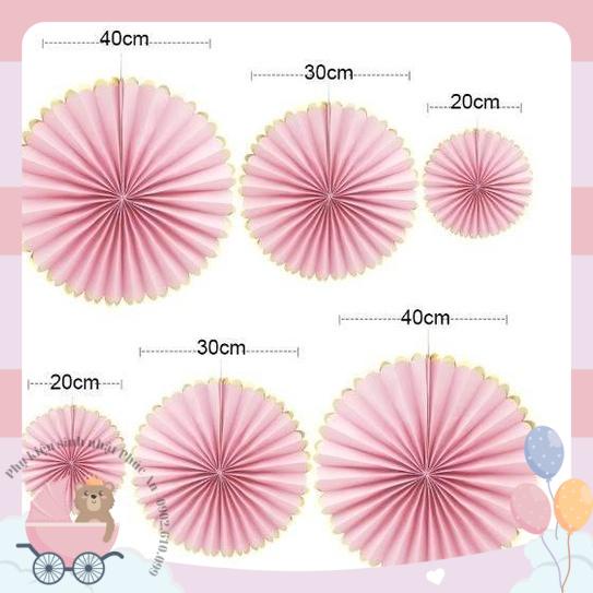 Set quạt xếp giấy trang trí sinh nhật, happy birthday, decor