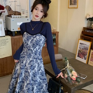 Set Đầm Hai Dây Jacquard Ôm Eo Vừa Vặn Đa Năng Phong Cách Mùa Xuân Mới 2023