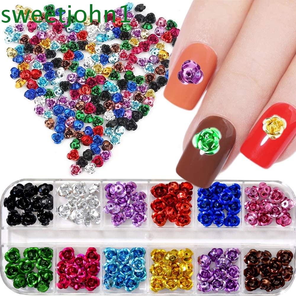 Set 120 Móng Giả 3D Bằng Nhôm Với 12 Màu Khác Nhau