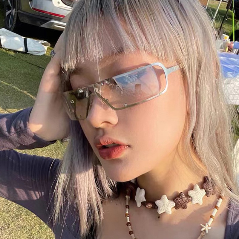 Kính Mát Gọng Vuông Kim Loại Thời Trang Cho Nam Nữ