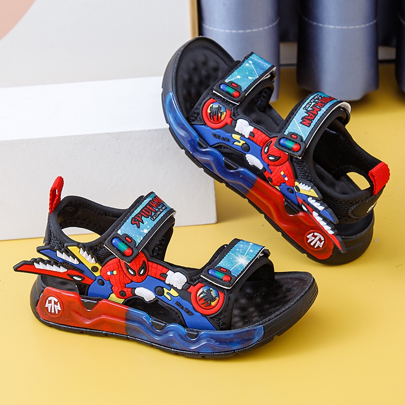 Giày Sandal Thể Thao Chống Trượt Hình Người Nhện Cho Bé
