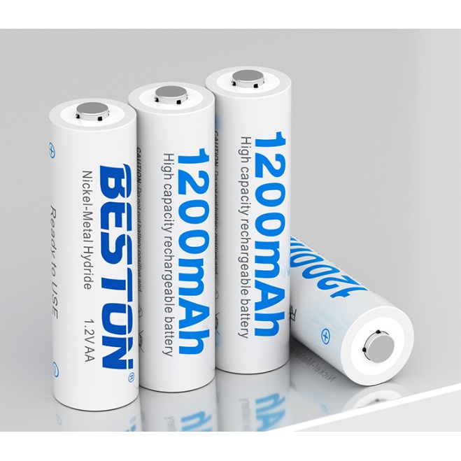Pin sạc lại AA 1200MAH 1.2v beston Ni-Mh dung lượng thực cho đồ chơi chuột không dây pin sac aa pin sac do cho