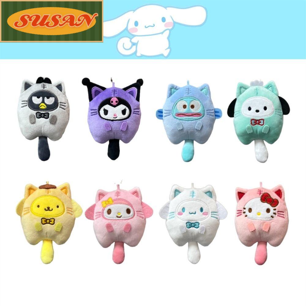 Móc Khóa Hình Kuromi Cinnamoroll Nhồi Bông Dễ Thương Giá Đỡ