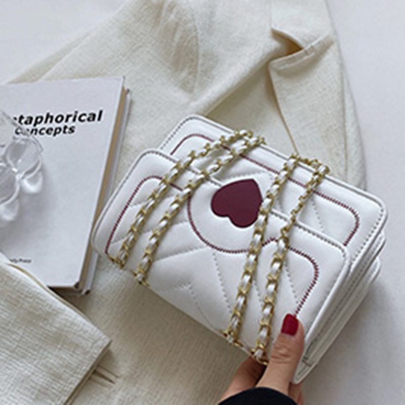 Túi Xách Dây Xích Đeo Vai IELGY Thiết Kế Đa Năng Hình Trái Tim Cho Nữ